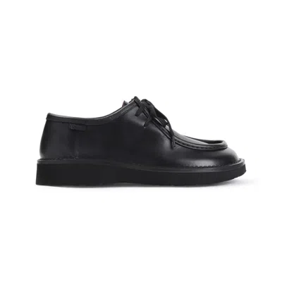 Loewe Faro Lace Up In Pull-up Calfskin In Black