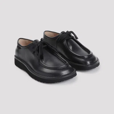 Loewe Faro Lace Up In Pull-up Calfskin In Black