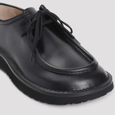 Loewe Faro Lace Up In Pull-up Calfskin In Black