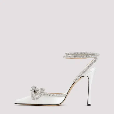 Mach&mach 110mm Triple Heart Satin Pumps In White