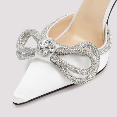 Mach&mach 110mm Triple Heart Satin Pumps In White