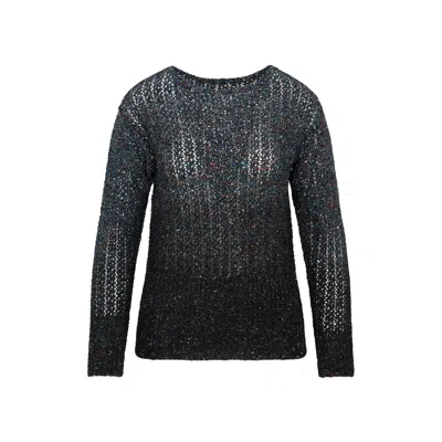 Maison Margiela Dark Blue Crewneck Sweater In Blue