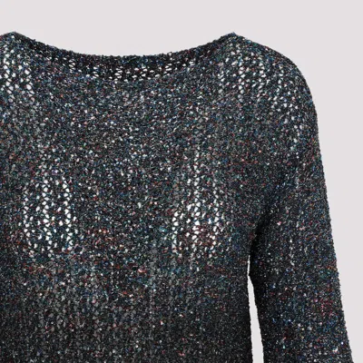 Maison Margiela Dark Blue Crewneck Sweater In Blue