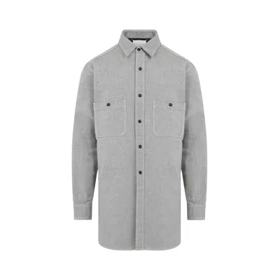 Maison Margiela Four-stitched Long-sleeved Shirt In Grey