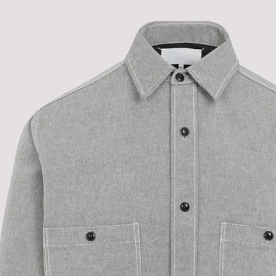 Maison Margiela Four-stitched Long-sleeved Shirt In Grey