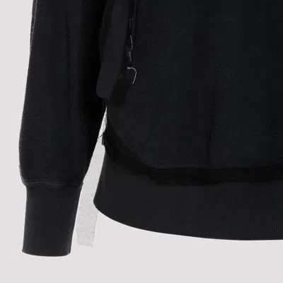 Maison Margiela Ruffled Sweatshirt Featuring Contrasting Stitching In Grey