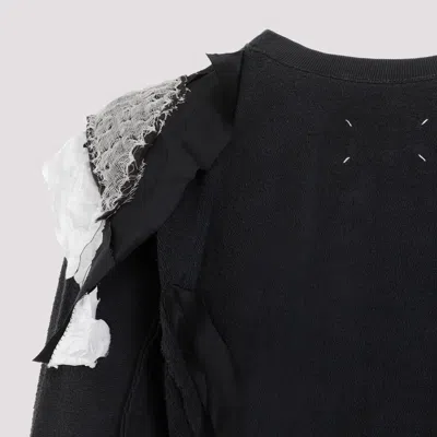 Maison Margiela Ruffled Sweatshirt Featuring Contrasting Stitching In Grey