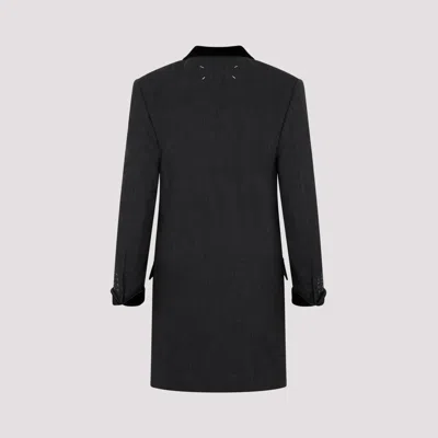 Maison Margiela Charcoal Gray Wool Long Jacket In Grey