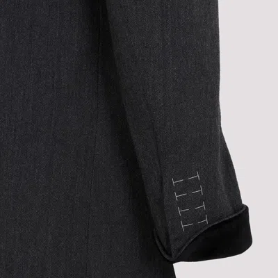 Maison Margiela Charcoal Gray Wool Long Jacket In Grey