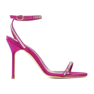 Manolo Blahnik Crinastra 105 Crystal Embellished Sandals In Multicolor