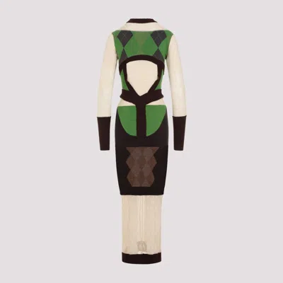 Marine Serre Regenerated Lozenge-knit Midi Dress In Multicolour