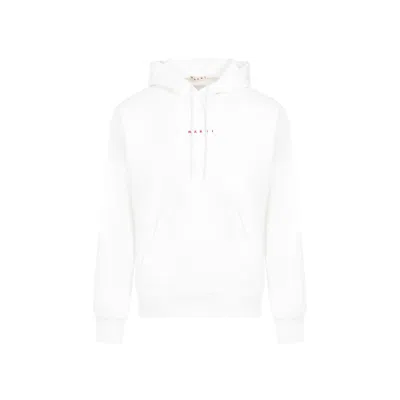 Marni Blue Hoodie With Logo On Chest For Men In White