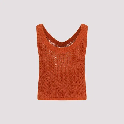 Max Mara Arrigo Crochet Top In Yellow