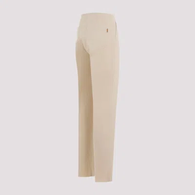 Max Mara Empoli Cotton Twill Pants In Beige