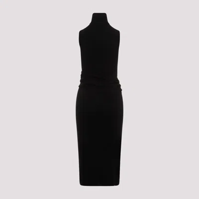 Mm6 Maison Margiela Mm6 By Maison Margiela Black Wool Midi Dress In Black
