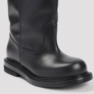 Moschino Elegant Black Leather Ankle Boots With Mini Heel In Black