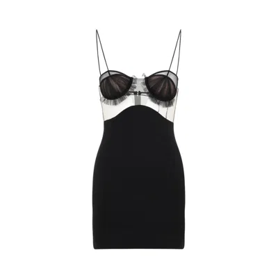 Nensi Dojaka Black Stretch Viscose Jersey Minidress In Black