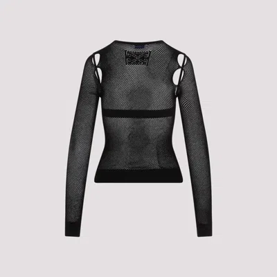Off-white Net Arrow Bralette Black Viscose Top In Black