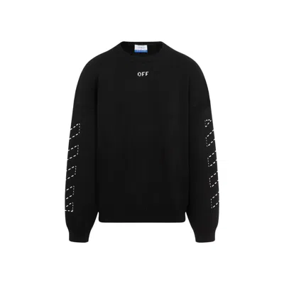 Off-white Regular Fit Jersey With Distinctive Logo And Textured Detailing In Black