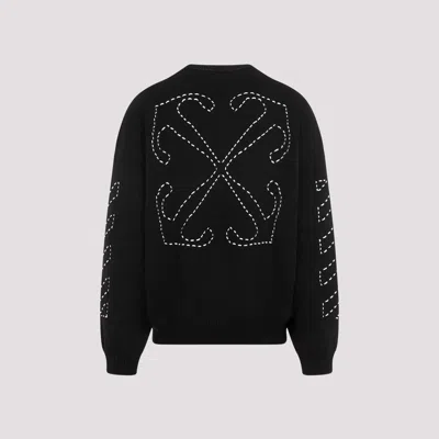 Off-white Regular Fit Jersey With Distinctive Logo And Textured Detailing In Black