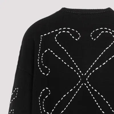 Off-white Regular Fit Jersey With Distinctive Logo And Textured Detailing In Black