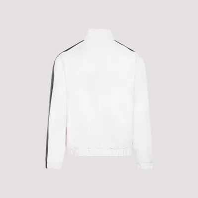 Palm Angels Monogram Off White Leather Jacket In White