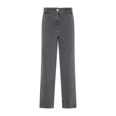 Patou Anthracite Cargo Cotton Trousers In Grey
