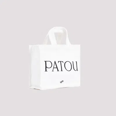 Patou Small Logo-printed Top Handle Bag In White