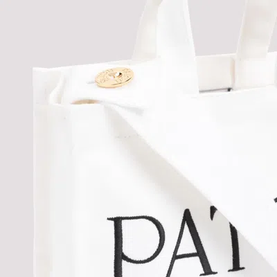 Patou Small Logo-printed Top Handle Bag In White
