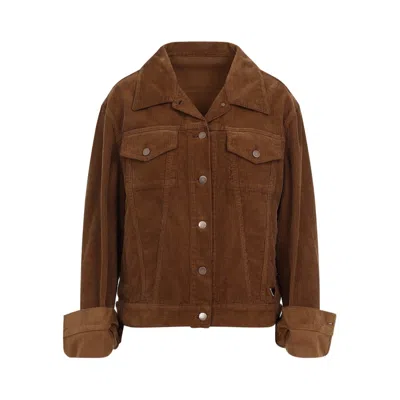 Shop Prada Jacket In Brown