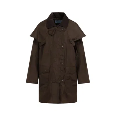 Prada Brown Polyamide Jacket In Brown