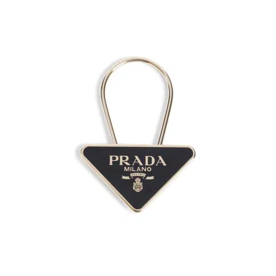 Prada Steel Keyring Unica In Grey