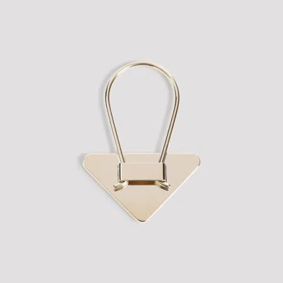 Prada Steel Keyring Unica In Grey