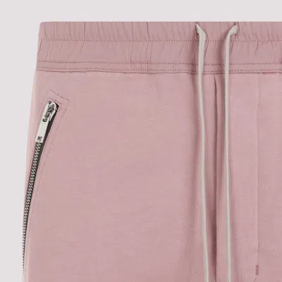 Rick Owens Pink Cotton Track Trousers For Men In Ss24 In Multicolor