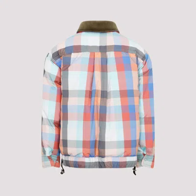 Sacai Check-pattern Zip-up Bomber Jacket In Multi