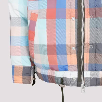 Sacai Check-pattern Zip-up Bomber Jacket In Multi