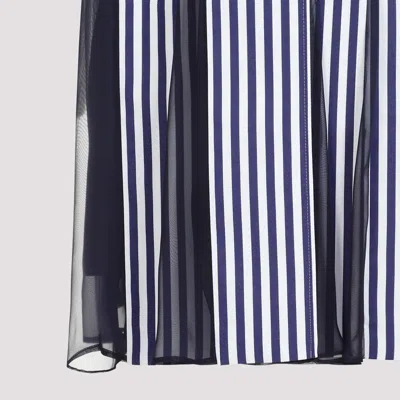 Sacai Navy Blue Stripes Cotton Thomas Mason Dress In Blue