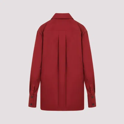 Saint Laurent Saharienne Long-sleeved Shirt In Red
