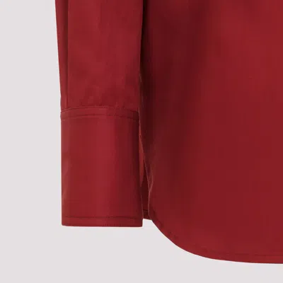 Saint Laurent Saharienne Long-sleeved Shirt In Red