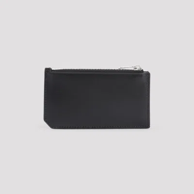 Saint Laurent Tiny Cassandre Fragments Cardholder In Black