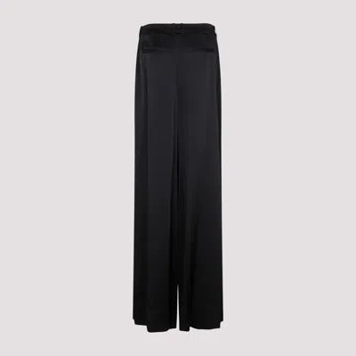 Saint Laurent Women's Satin Wide-leg Pant In Black