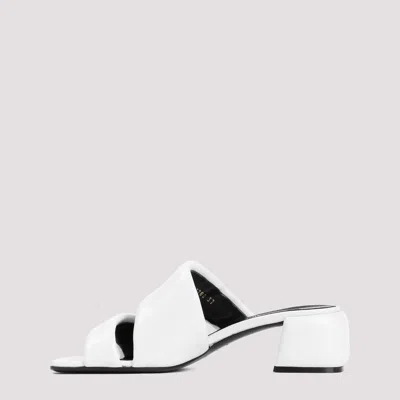 Sergio Rossi Spongy 45mm Leather Sandals In White