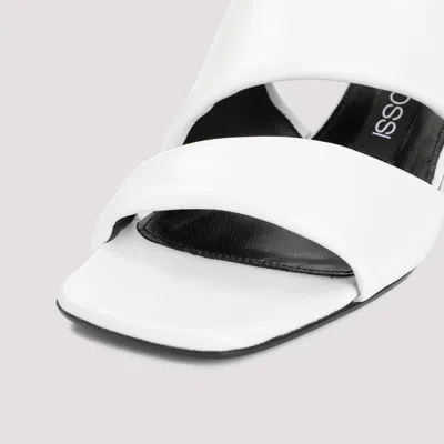 Sergio Rossi Spongy 45mm Leather Sandals In White