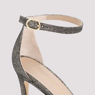 Stuart Weitzman New Pyrate Nudistcurve 100 Sanda New Noir Sandals In Grey