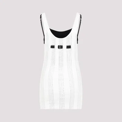 Attico Flat Ribbed Jersey Tank Top In White