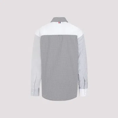 Thom Browne White Cotton Funmix Oversized Long Sleeve Shirt In White