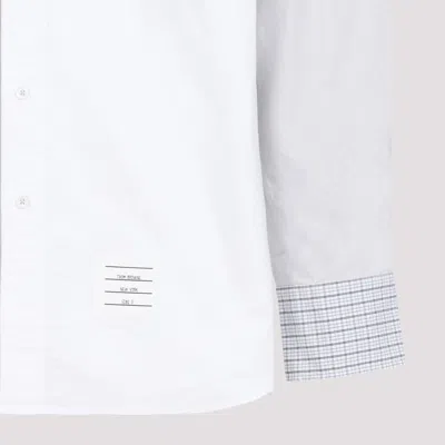 Thom Browne White Cotton Funmix Oversized Long Sleeve Shirt In White