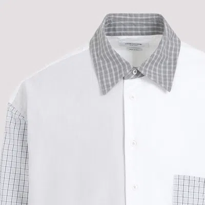 Thom Browne White Cotton Funmix Oversized Long Sleeve Shirt In White