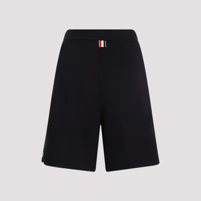 Thom Browne Logo-tag Bermuda Shorts In Blue