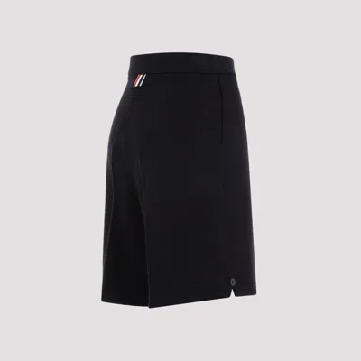 Thom Browne Logo-tag Bermuda Shorts In Blue